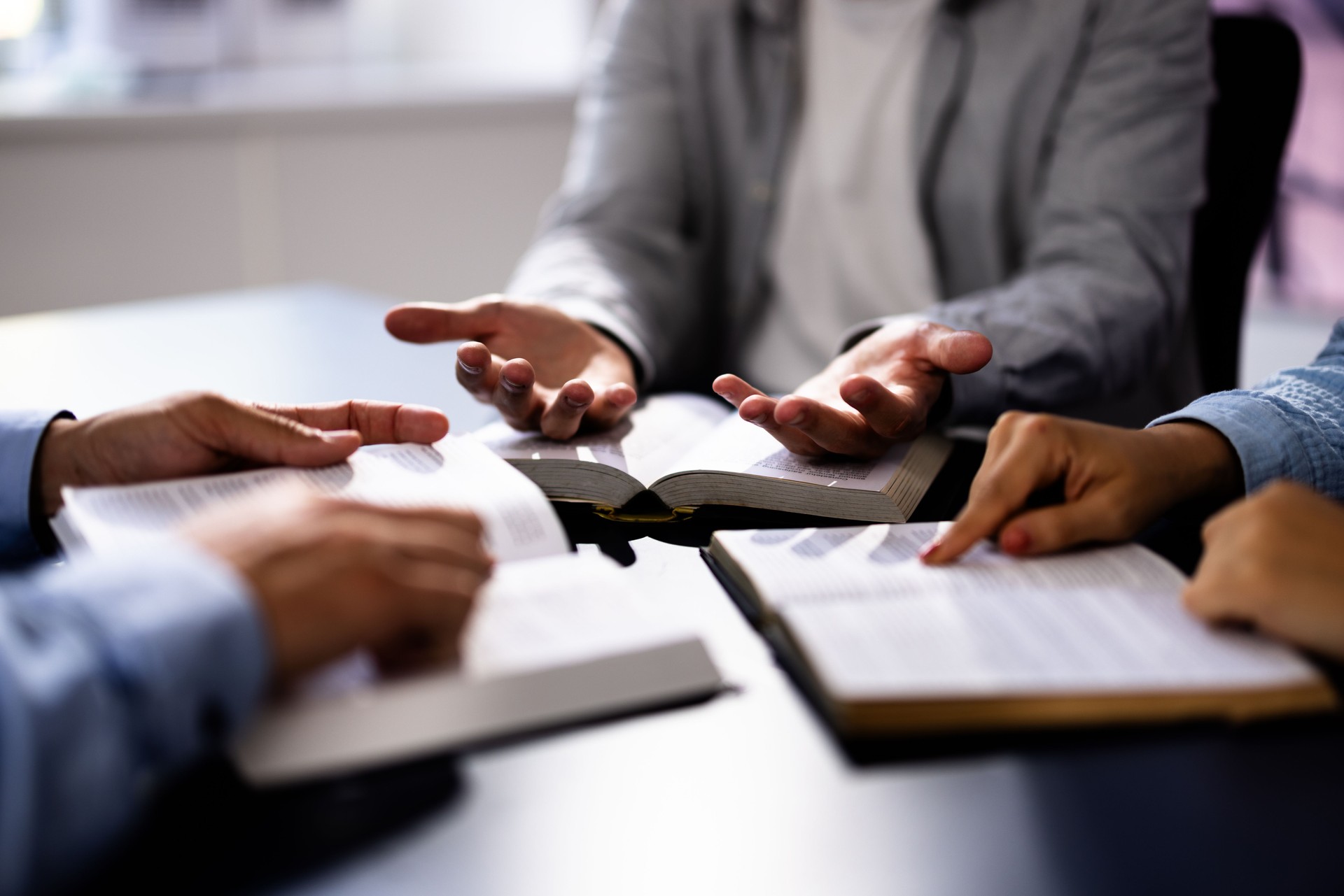 Christian Minister Leads Bible Study